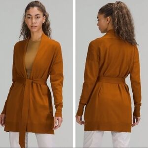 Lululemon Cotton-Cashmere Knit Wrap Butternut Brown Size 12 Large L New NWT
